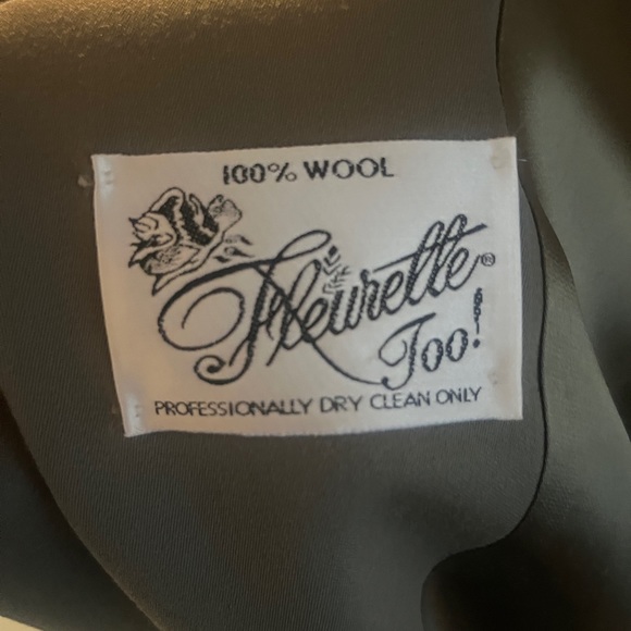 100% Wool Trench Coat - Olive Green Gorgeous Vintage - Picture 14 of 16